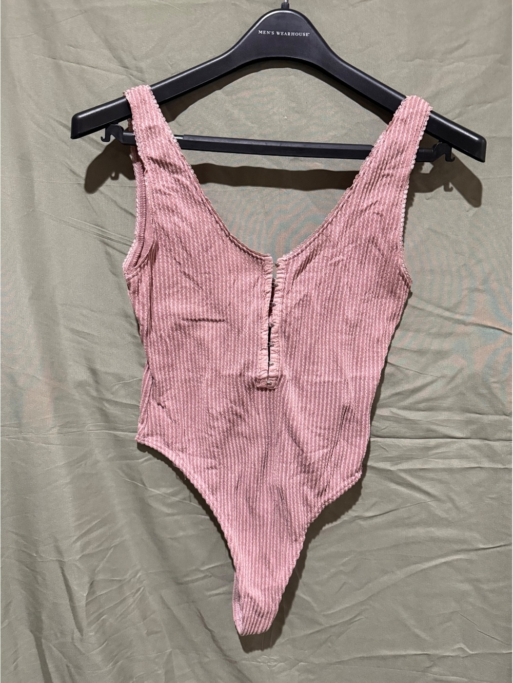 Out From Under Pink Ribbed Sleeveless Bodysuit